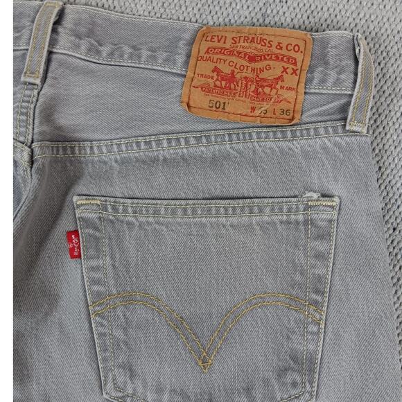 Levis 501XX Vintage Jeans Mens 32X32 Light Greystone Regular Straight Button Fly - Picture 8 of 12